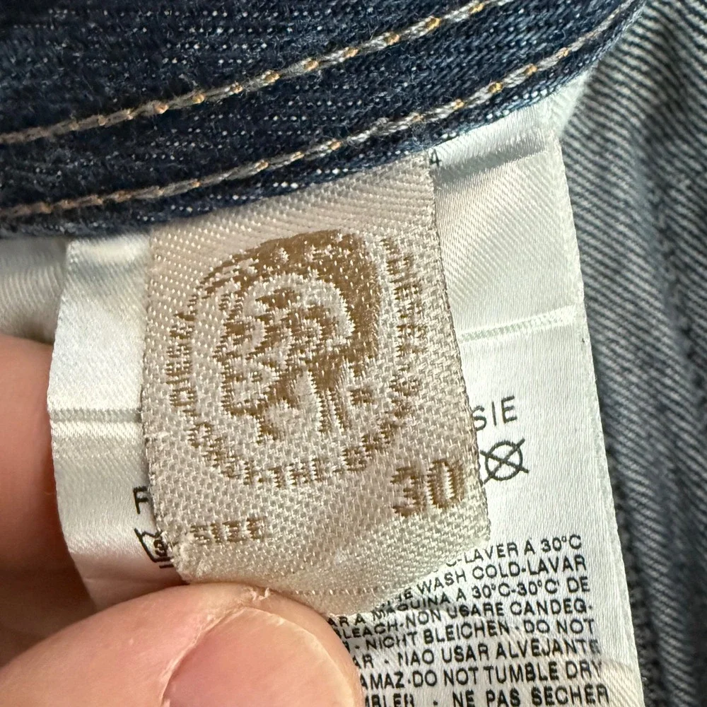 Diesel Larkee Mens 30x32 Regular Straight Jeans Blue Wash 008J4 Button Fly
